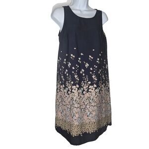 Kaileigh Women round Neck‎ PullOver Dress Blue, Flowers, Sleeveless